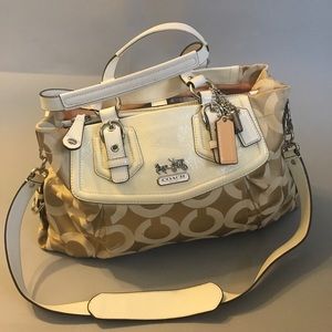 Coach cream tan and white